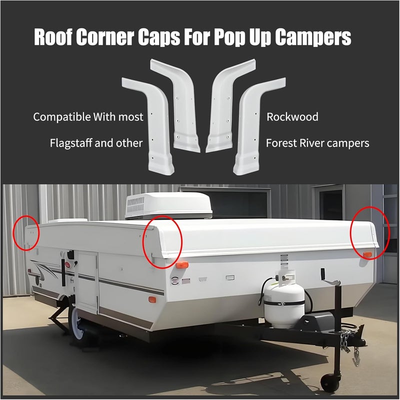 AQBB Replacement RV Roof Corner Caps for Pop Up Campers,Compatible with Most Rockwood, Flagstaff and Other Forest River Campers - Image 4